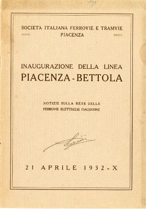 Copertina Inaugurazione della linea Piacenza - Bettola